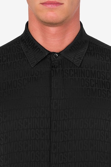 ALLOVER LOGO JACQUARD TWILL SHIRT BLACK 4