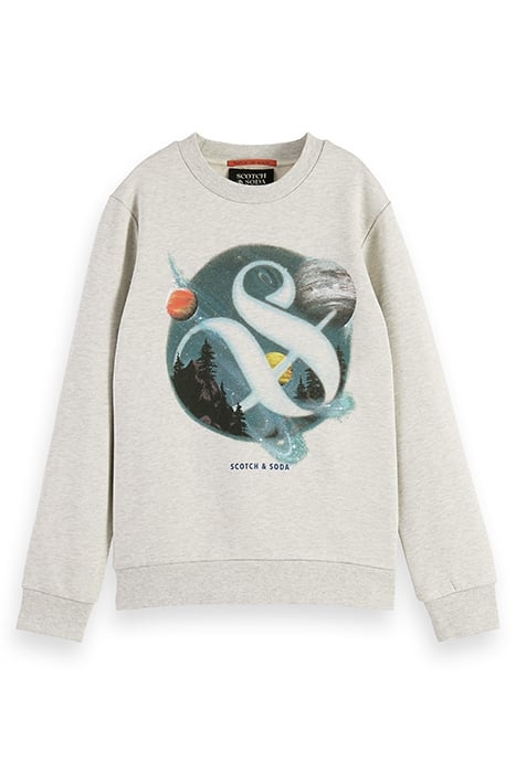 ARTWORK CREWNECK SWEATSHIRT ECRU MELANGE 1