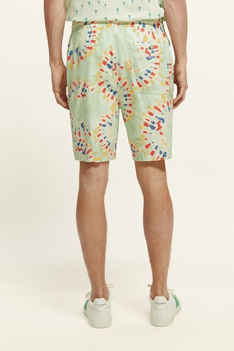 FAVE- PRINTED BERMUDA SHORT MINT FLOWER TIE DYE 3