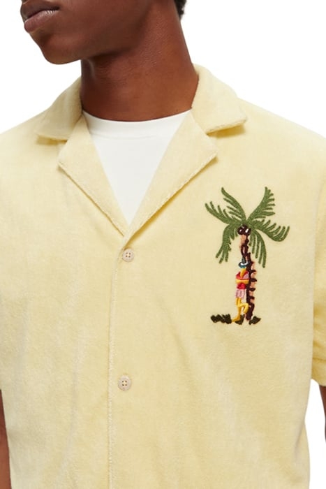 TOWELING SHIRT WITH EMBROIDERY AT CHEST BANANA 5