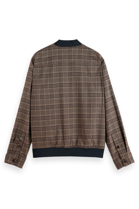 LIGHTWEIGHT YARN-DYED CHECK BOMBER JACKET CAMEL NIGHT CHECK 2