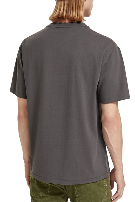 RELAXED FIT WOVEN APPLIQUE T-SHIRT IN COTTON-KAPOK BLEND MOO 2