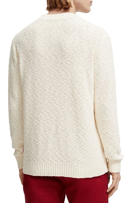 COTTON-BLEND BOUCLE PULLOVER WITH ARTWORK STONE 2