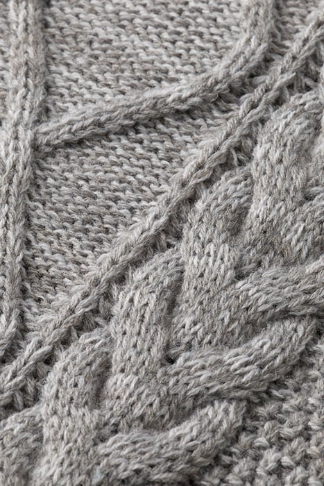 DROPPED SHOULDER FIT WOOL BLEND STRUCTURE SWEATER GREY MELAN 8