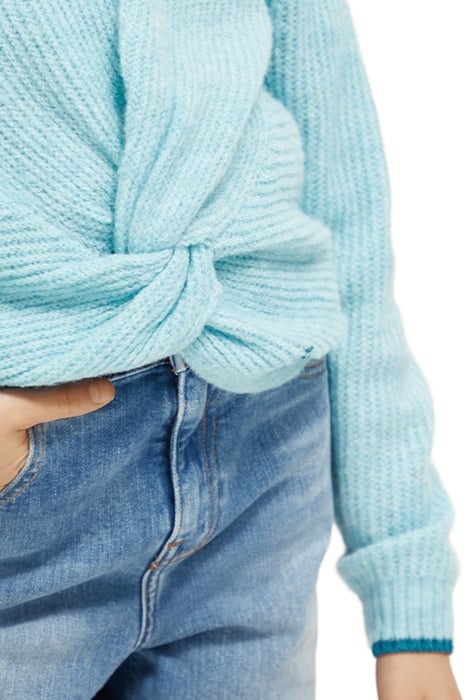 RELAXED-FIT KNOTTED PULLOVER BLUE MELANGE 6