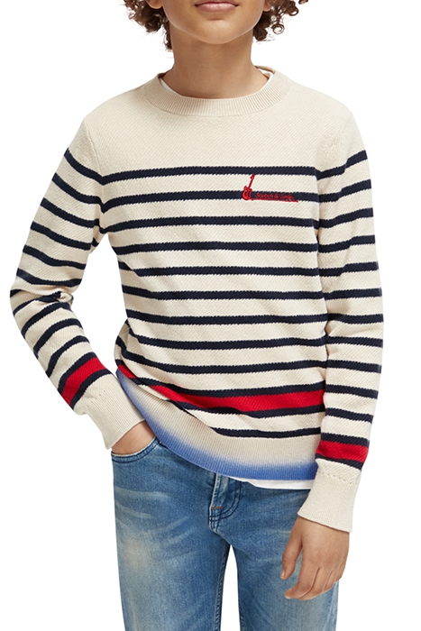 YARN-DYED STRIPE DIP-DYE PULLOVER CONTAINS ORGANIC COTTON NI 1