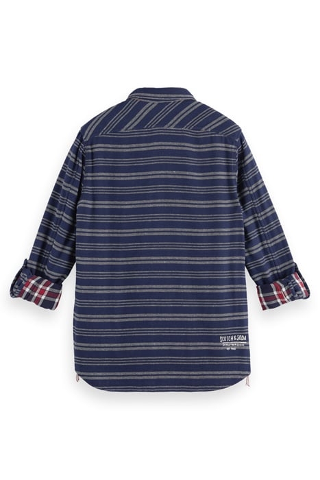ARCHIVE DOUBLE FACE TWILL CHECK BLUE STRIPE 5