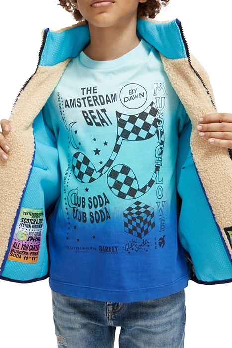 CONTRAST NYLON DETAIL ZIP-THROUGH TEDDY JACKET ECRU 8