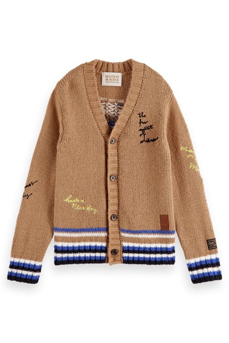 INTARSIA CARDIGAN CAMEL 4