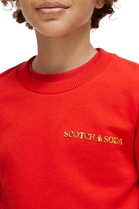 REGULAR FIT LOGO SWEATSHIRT IN ORGANIC COTTON RADIO RED 6