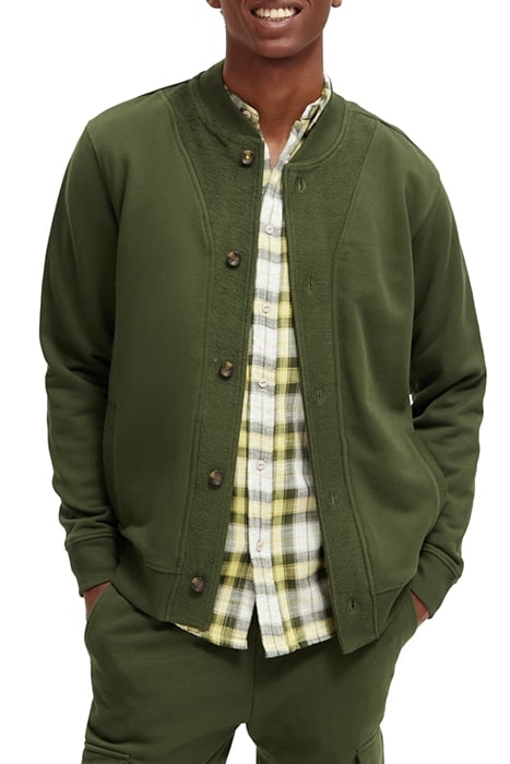 BUTTON DOWN TEXTURE SWEATSHIRT FIELD GREEN 6