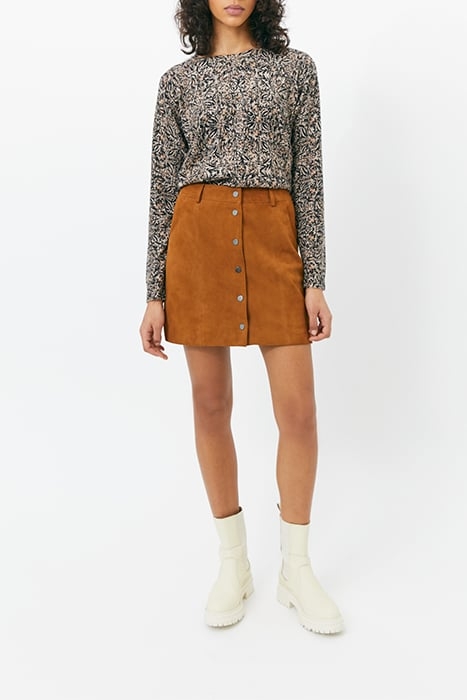 BROWN SUEDE STRAIGHT SKIRT 3