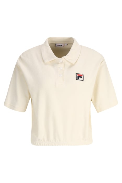 LUSAKA TOWELLING CROPPED POLO SHIRT ANTIQUE WHITE 4