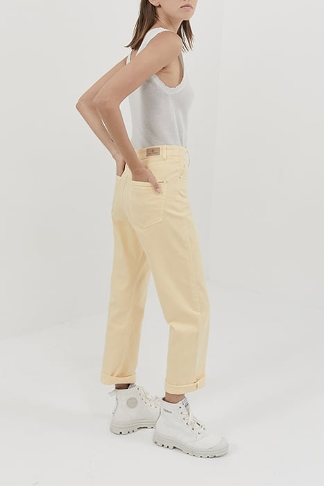 YELLOW ORGANIC COTTON MID WAIST CROPPED SLOUCHY JEANS 3