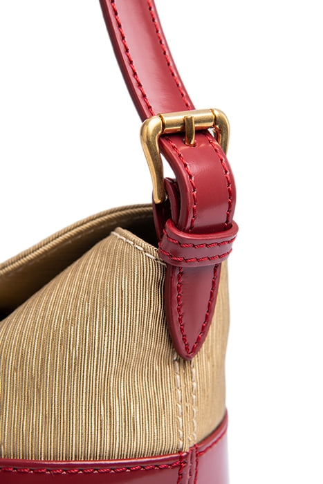 MINI JAMIE RED SEMI PATENT AND BEIGE PLISSE 2