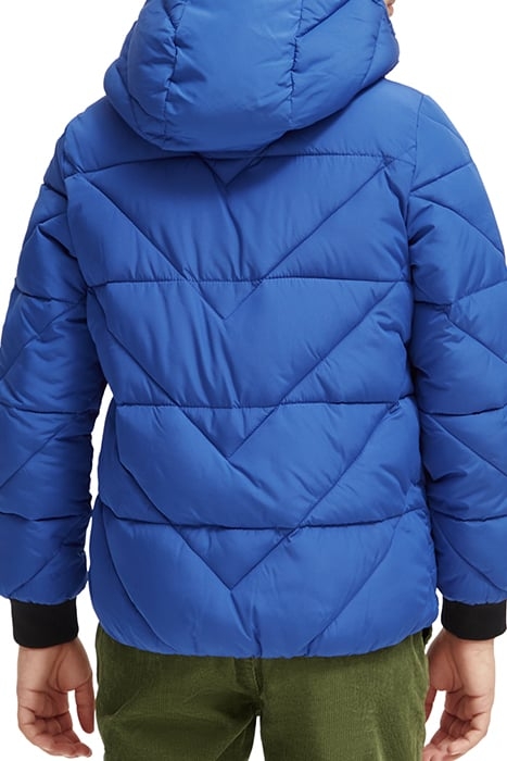 WATER REPELLENT HOODED RECYCLED POLYESTER JACKET COBALT 2