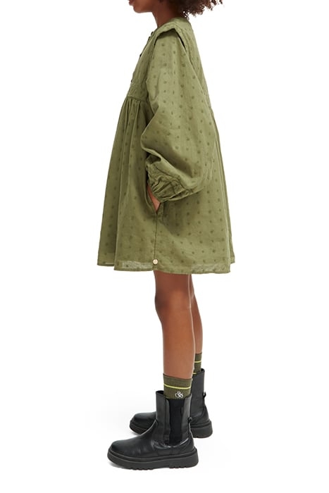 BRODERIE ANGLAISE PANEL DRESS MILITARY 6