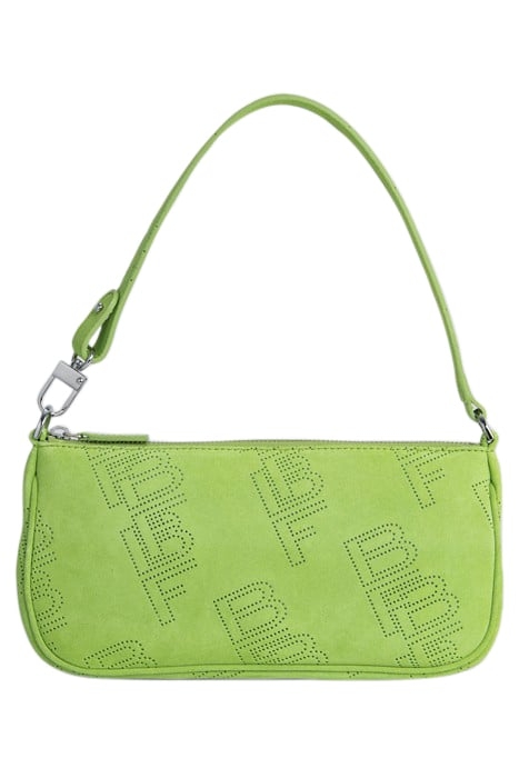 RACHEL BRIGHT GREEN PERFORATED SUEDE LEATHER 1