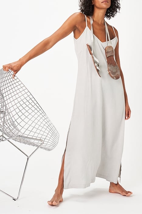 TENCEL STRAP DRESS PARTY SILVER 1