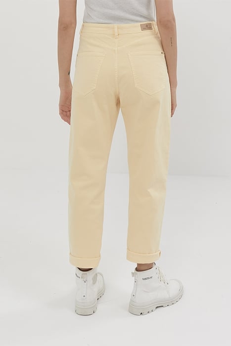 YELLOW ORGANIC COTTON MID WAIST CROPPED SLOUCHY JEANS 2