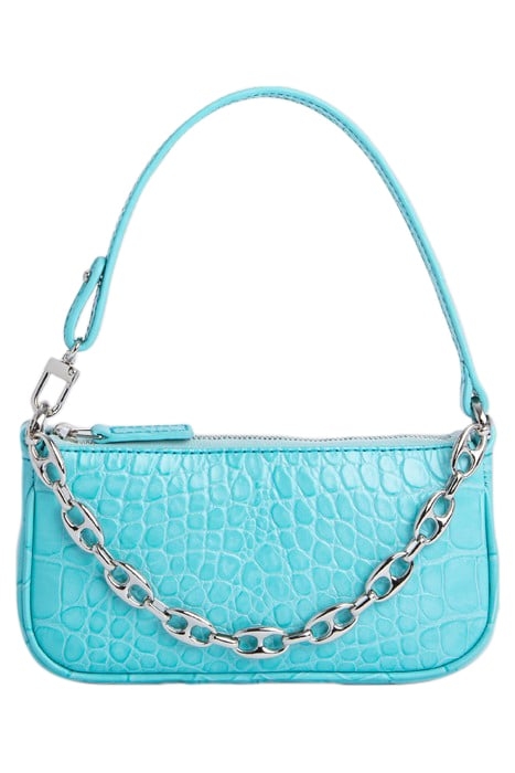 MINI AQUA BLUE CROCO EMBOSSED LEATHER 1