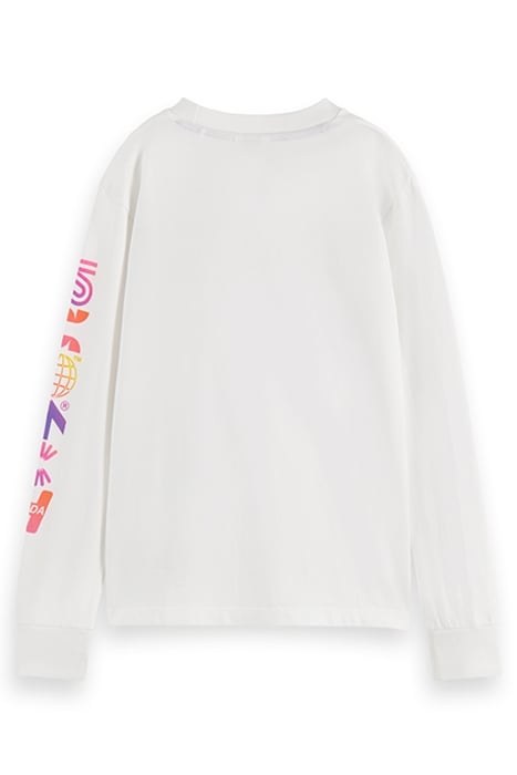 COTTON IN CONVERSION LONG-SLEEVED ARTWORK T-SHIRT WHITE 5