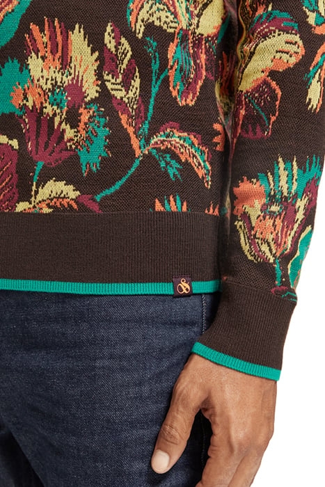 REGULAR FIT CREW NECK MERINO JAQUARD IN ORGANIC COTTON WILDF 7