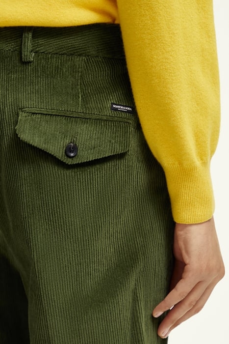 BLAKE - PLEATED CORDUROY CHINO FIELD GREEN 7