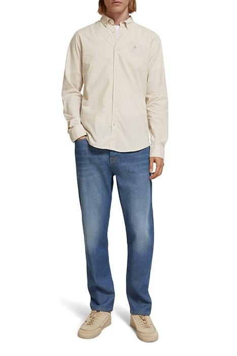 ESSENTIAL STRIPE POPLIN SHIRT STONE OFF WHITE STRIPE 3