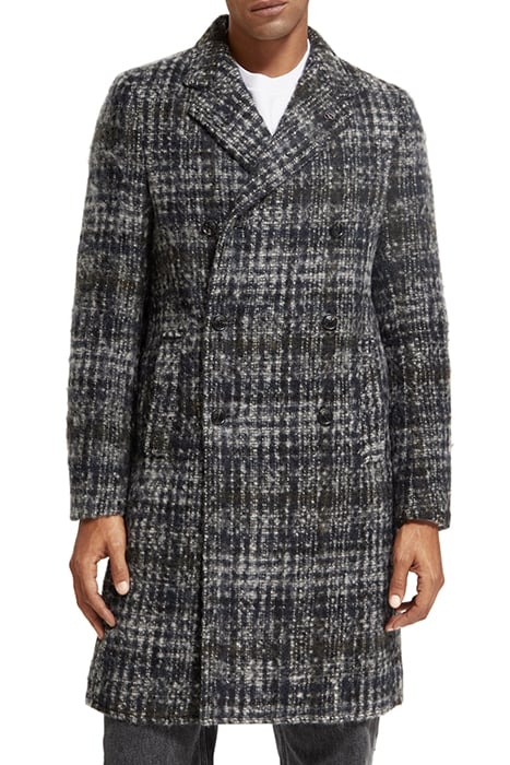 CHECK WOOL BLEND COAT MULTI GREY CHECK 1
