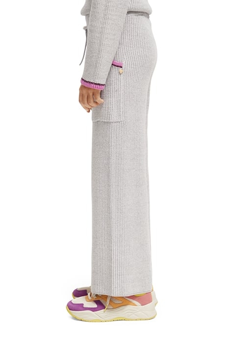 WIDE LEG KNITTED SWEATPANTS GREY MELANGE 6