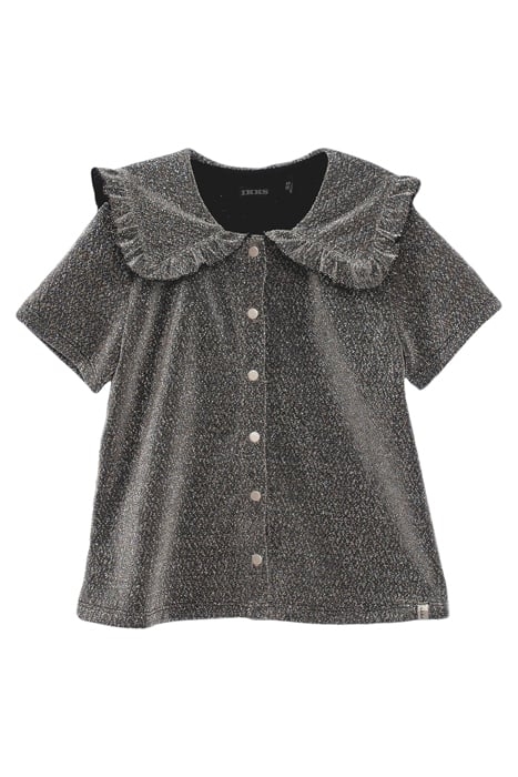 GIRLS’ BLACK GLITTERY COLLARED SHIRT 1
