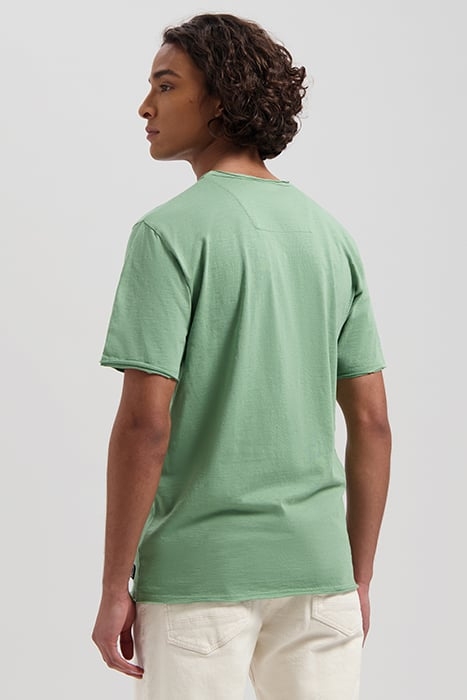 BASIC V-NECK TEE SLUB JERSEY LODEN FROST 2