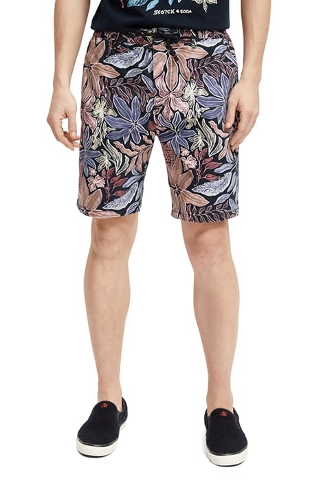 FAVE - PRINTED WASHED TWILL SHORTS NOCTURNAL FLORAL MULTI 1