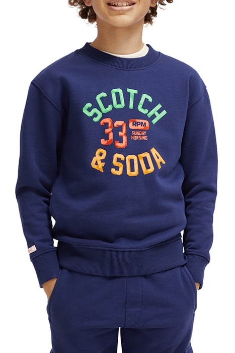 RELAXED FIT ARTWORK SWEATSHIRT IN ORGANIC COTTON MARINE BLUE 1