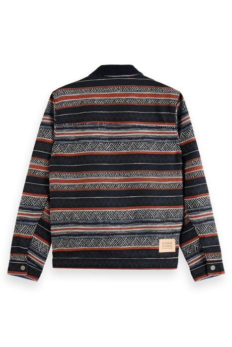 COTTON-BLEND JACQUARD TRUCKER JACKET NIGHT MULTICOLOUR STRIP 5