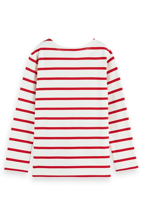 LONG-SLEEVED YARN-DYED STRIPE T-SHIRT AMP RED 5