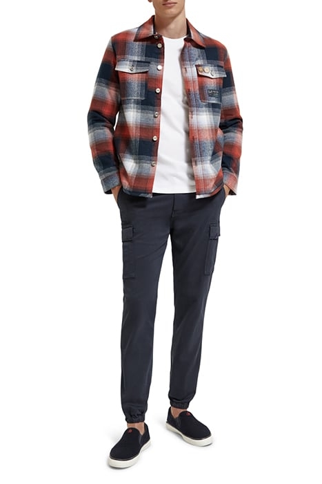 TEDDY LINED CHECKED OVERSHIRT BLUE RED CHECK 3