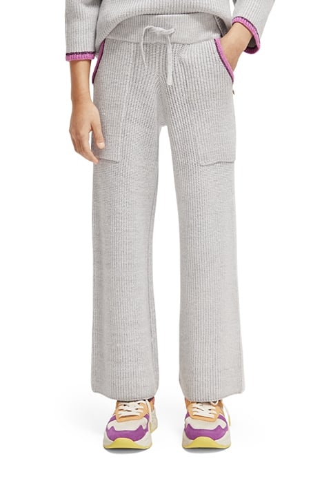 WIDE LEG KNITTED SWEATPANTS GREY MELANGE 1