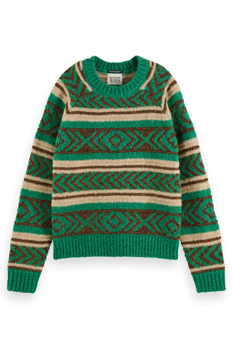METALLIC FAIR ISLE PULLOVER FROZEN MINT 4