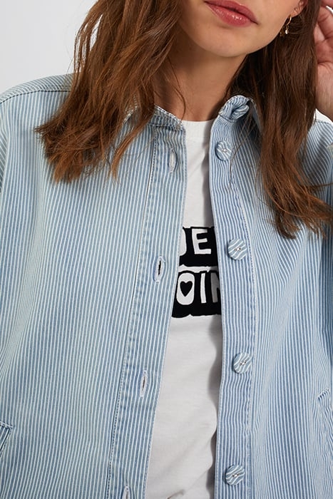 BLUE JACKET WITH WHITE THIN STRIPES 5