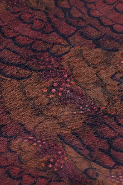 POPOVER TOP WITH STAND COLLAR FEATHER BORDEAUX 7