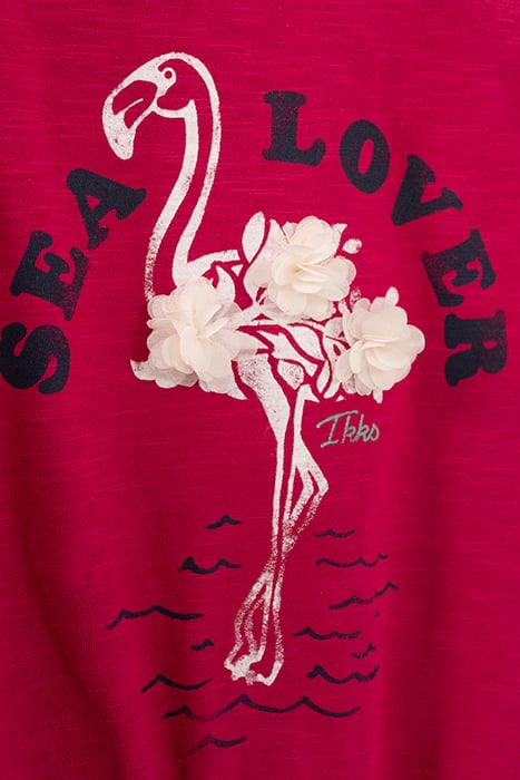 GIRLS’ FUCHSIA FLAMINGO & FLOWER ORGANIC COTTON VEST TOP 5