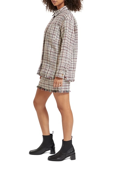 GLITTER TWEED SHIRT JACKET ECRU LUREX MELANGE 7