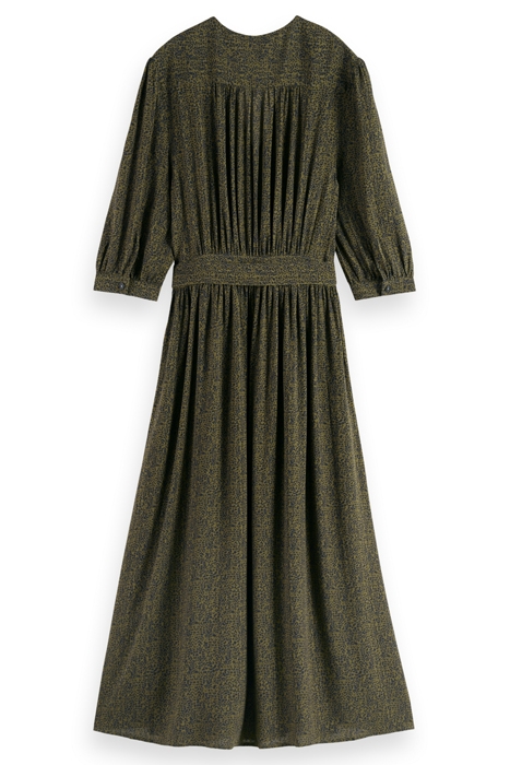 MIDI WRAP DRESS LEOPARD SPOT GREEN 4