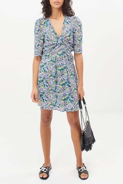 LILAC XL FLOWER PRINT DRAPED DRESS 1