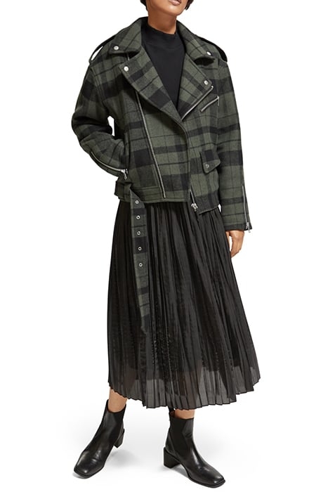 GREEN CHECK BIKER JACKET MILITARY GREEN CHECK 6