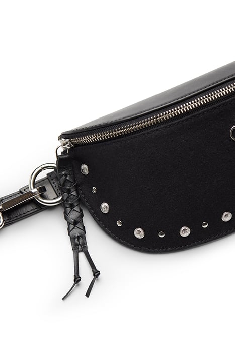CANVAS+LEATHER BUMBAG WITH STUDS EVENING BLACK 6