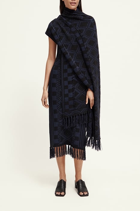 FRINGE HEM KNITTED SCARF NIGHT 2