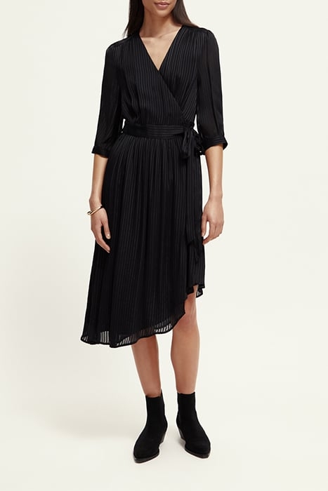 ASYMMETRIC WRAP DRESS BLACK 2